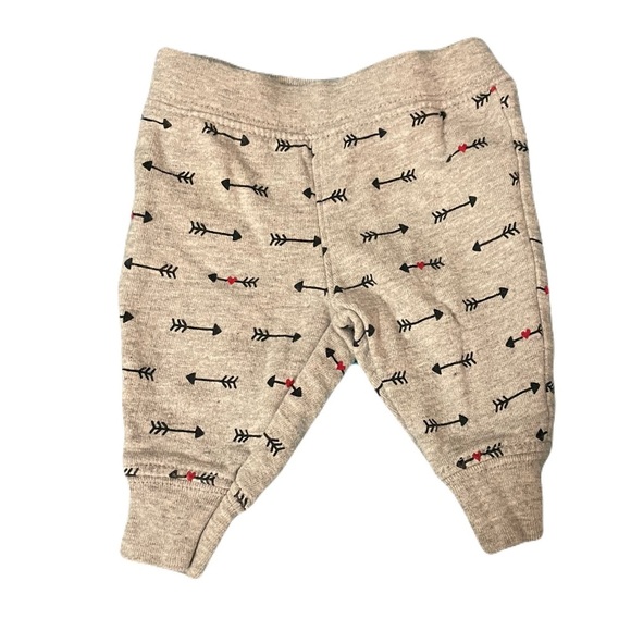 Carter's Gray Arrow & Hearts Print Gray Baby Pants Newborn - Picture 1 of 3